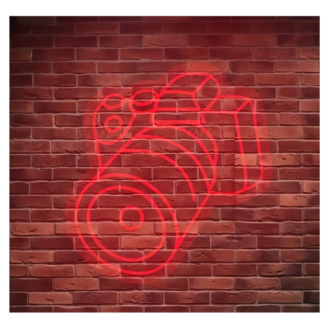 Letrero De Neón LED Con Forma Cámara Para Pared, Ideal Para Estudio Fotográfico, Decoración Creativa, Dormitorio, Sala Juegos, 19.6918.23in/5046.3cm