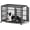 Black 42.5"L x 28.3"W x 34.0"H Heavy Duty Dog Crate, variant on 48 Inch Heavy Duty Dog Crate for Large Dogs with Self-Locking Latch, Escape-Proof Steel Kennel Indoor, XL Large Double Door Metal Pet Cage with Wheels