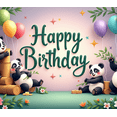 thumbnail image 4 of Colorful Theme Happy Birthday Panda Style Animal Balloons Party Banner for Kids Celebration Indoor Decoration, 4 of 8