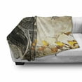 thumbnail image 3 of Eiffel Tower Soft Flannel Fleece Throw Blanket, Falling Leaves in Romantic Love Autumn Season Print Art, Cozy Plush for Indoor and Outdoor Use, 50" x 60", Beige Charcoal Grey, by Ambesonne, 3 of 6