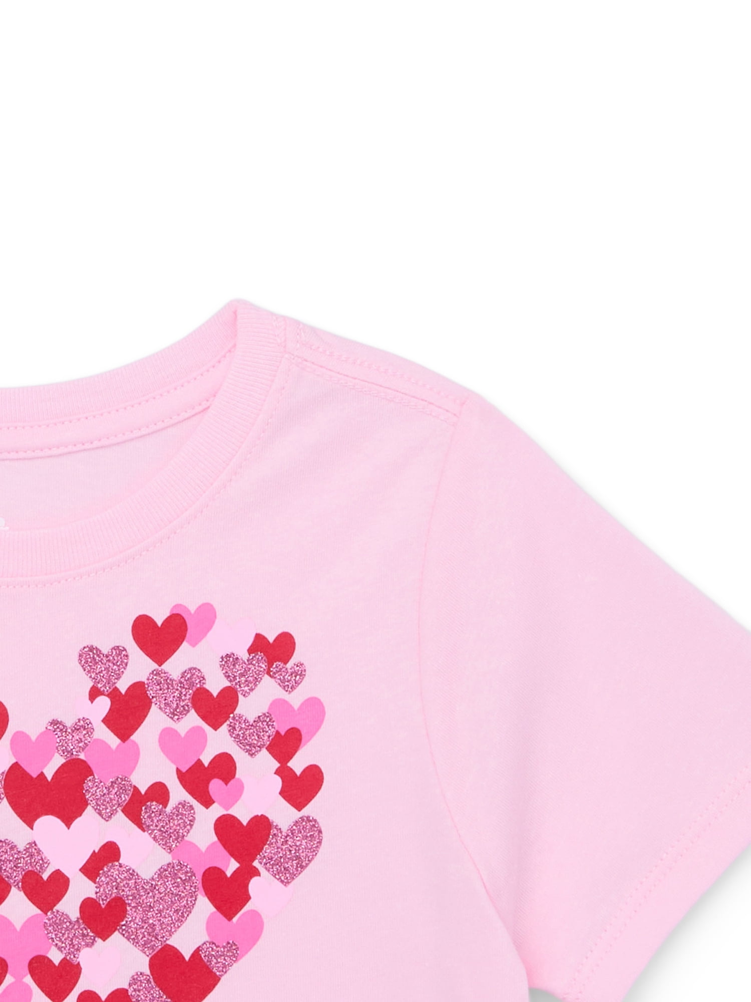Way To Celebrate Toddler Girl Valentine's Day Short Sleeve Graphic T-Shirt, Sizes 12M-5T