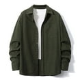 thumbnail image 2 of GigrtiJin Men's Casual Button down Shirts Long Sleeves Solid Color Untucked Shirts Regular Loose Linen Shirt Tops, 2 of 6