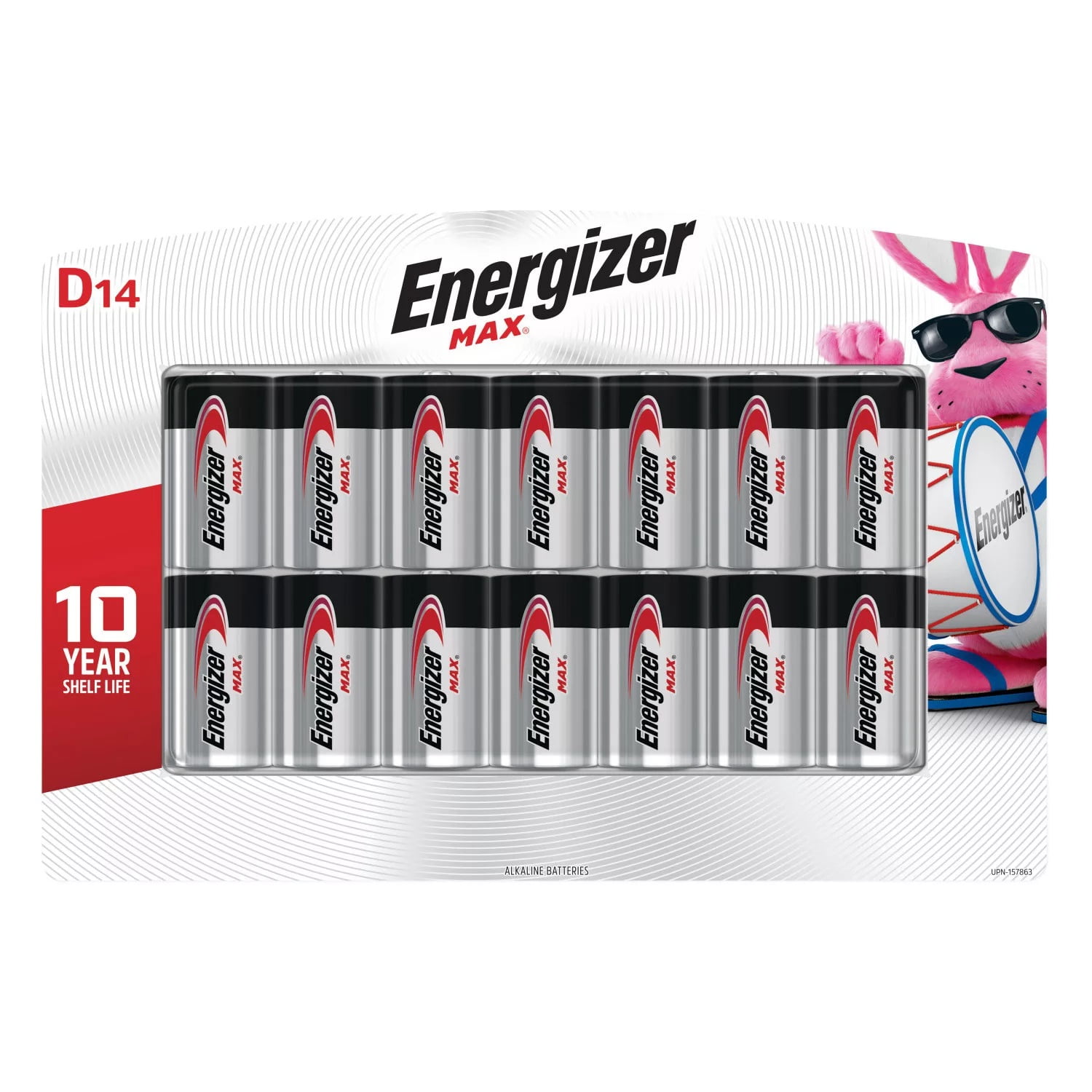 Energizer MAX D Batteries, D Cell Alkaline Batteries (14 Count