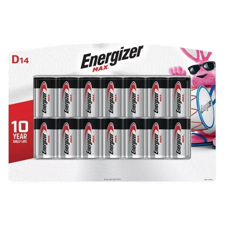 Energizer MAX D Batteries D Cell Alkaline Batteries (14 Count)