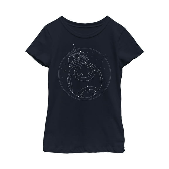 Girl's Star Wars: The Rise of Skywalker BB-8 Starry Constellation  Graphic Tee Navy Blue Medium
