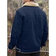 thumbnail image 6 of Men's Winter Trucker Jacket Thick Thermal Cotton Warm Fleece Lined Coat with Flap Pockets, 6 of 8