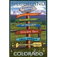 thumbnail image 1 of Nederland, Colorado, Destinations Sign (36x54 Giclee Gallery Art Print, Vivid Textured Wall Decor), 1 of 3