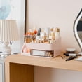 thumbnail image 2 of Organizador de maquillaje Yieach Countertop de plástico rosa, 2 of 9
