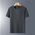 thumbnail image 4 of JIAYUE Men's T Shirt Summer Ice Silk Mesh Solid Color Short Sleeve Loose Fit Crew Neck Sports Tops Breathable Activewear For Seniors For Male, 4 of 4