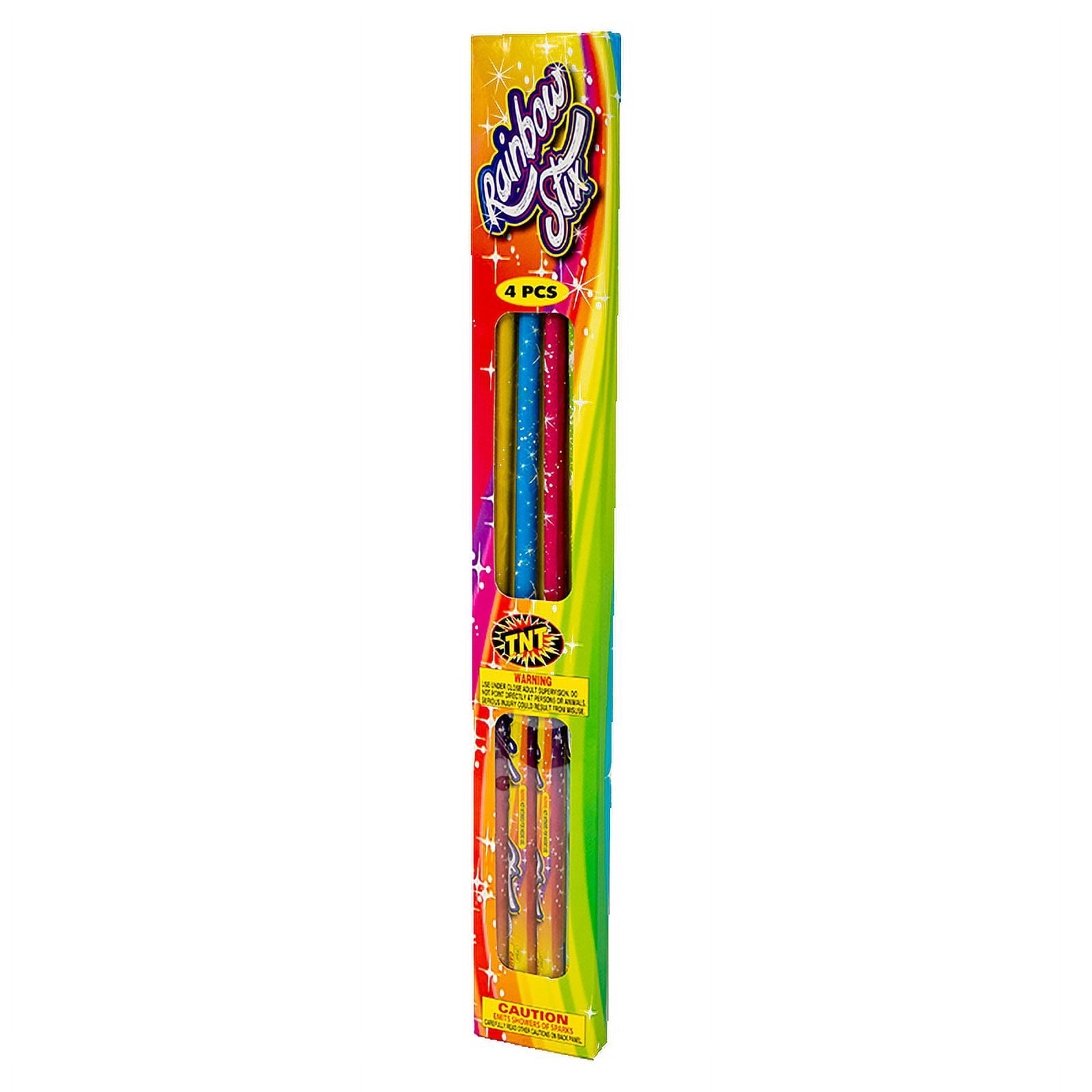 TNT Fireworks  Rainbow Stix, Multi Colored, Hand Held, Party, Holiday, Birthday