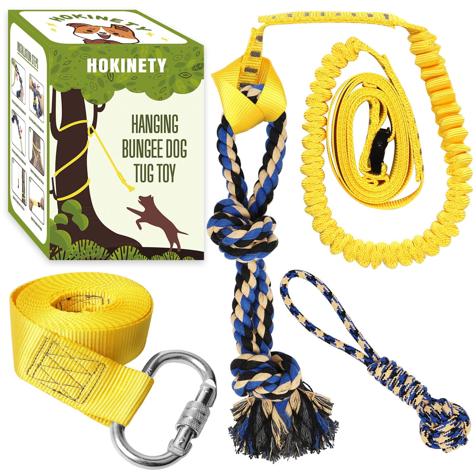 Tether Tugs For Dogs HOKINETY Dog Hanging Bungee Tug Toy: Interactive Tether  Tug-of- War For Pitbull Small To Large Dogs To Exercise And Training  Equipment - Outdoor Tree Tugger Dog Rope Toy