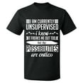thumbnail image 2 of OXI T-Shirt - I am Currently Unsupervised, Basic Casual T-Shirt for Men's and Women Fleece T-Shirt Short Sleeve - Dark Heather Large, 2 of 3