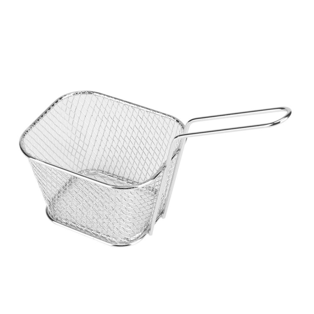 Tebru Small Gold Metal Baskets for Serving Chips Fryer Cooking Tool