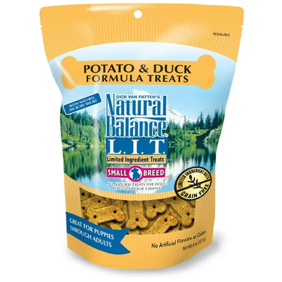 Natural Balance L.I.T. Limited Ingredient Treats Potato & Duck Formula Small Breed Dry Dog Treats, 8-Ounce