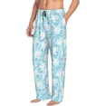 thumbnail image 2 of Uemuo Cute Rabbit Pattern Men's Wide Leg Palazzo Lounge Pants with Pockets Light Weight Loose Comfy Casual Pajama Pants-Large, 2 of 9