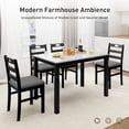 thumbnail image 3 of Alpha Joy Farmhouse Dining Table Set for 4, Faux Marble Rectangular Table with Solid Wood Paded Chairs, 3 of 12