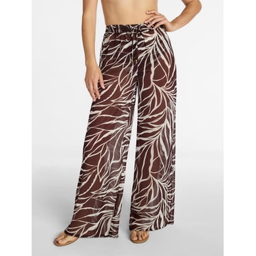 Time and Tru Women's Wide Leg Coverup Pants, Sizes XS-3X