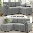 thumbnail image 6 of VANACC Sofa Bed, Adult Sleeper Sofa with Storage Chaise, Pull Out Couch for Bed Room, Gray Chenille, 6 of 10