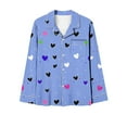 thumbnail image 7 of Hueook 2 Piece Sets for Women's Valentine's Day Printed Pajama Set for Daily Home Wear with Pocket Blue 2X, 7 of 7