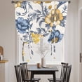 thumbnail image 4 of Vintage Flower Tie Up Curtain 45 Inches Long, Abstract Floral Balloon Style Kitchen Window Curtain Over Sink, Small Window Rod Pocket Curtain 52"x45", 4 of 9