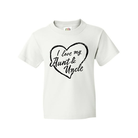 Inktastic I Love My Aunt and Uncle in Black Chalk Heart Youth T-Shirt