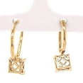 thumbnail image 3 of 14Kt Yellow Gold White Natural Zircon With Diamond Earring, 3 of 3