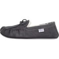 thumbnail image 5 of SNUGRUGS Men's Rubber Sole Suede Sheepskin Moccasin Slippers - Dark Grey - US 10, 5 of 7