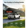 thumbnail image 3 of Grey Heavy Duty 10 x 20 FT Car Canopy Shelter, Portable Car Garage Tent for Weather Protection, 3 of 11