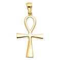 thumbnail image 2 of Wellingsale 14K Yellow Gold Polished Religious Ankh Egyptian Cross Charm Pendant, 2 of 4