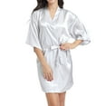thumbnail image 2 of snilers Robes for Women Silky Satin Kimono Bathrobe Glitter Bride Letter Print Lightweight Sleepwear Wedding Party Loose Nightgown, 2 of 6