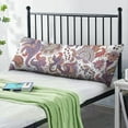 thumbnail image 2 of Paisley Long Body Pillow Cover - Vintage Bohemian Floral Print, Soft & Breathable Ethnic Fabric, Hidden Zipper, 20"x54" - Elegant Home Decor Gift for Side Sleepers & Pregnancy Support, 2 of 7