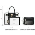 thumbnail image 4 of MKP Women Satchel Two tone Handbags Purses Top Handle Tote with Wallet 2pcs Bag Set, 4 of 9