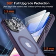 thumbnail image 4 of Magnetic for iPhone 12 Pro Max Case, [Compatible with MagSafe] 2X [ Tempered Glass Screen Protector+Camera Lens Protector] Slim Phone Case,Matte Purple, 4 of 14