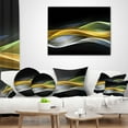 thumbnail image 4 of Designart Gold Silver Straight Yellow Lines - Abstract Throw Pillow - 12x20, 4 of 5