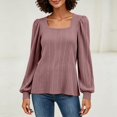 thumbnail image 2 of Women Long Sleeve Puff Sleeve Tops Square Neck Tank Tops Oversized Shirts Flowy Tops Comfy Clothes Fall Outfits Business Casual Tops Casual Top Layering Tops Collared Shirts, 2 of 4