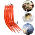 thumbnail image 4 of Cebo anzuelo pesca bacalao señuelo suave biónico con hilo pluma (10/0) ​​rojo 5 uds JShteea Para Estrenar, 4 of 8
