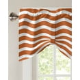 thumbnail image 3 of Fsddascl Burnt Orange Moire Tie Up Valance Curtains for Windows, Kitchen Curtains Window Treatments, Water Ripple Stripe Farmhouse Short Window Shades Valances for Bedroom Bathroom Cafe 54"x18", 3 of 7