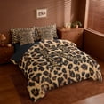 thumbnail image 2 of Erosebridal Leopard Pattern Personalized Gifts 7pcs Bedding Comforter Set,Brown Alphabet R Queen Bedding Sets For Adult Women,Reversible Black, 2 of 7