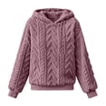 thumbnail image 4 of Ovbmpzd Plus Size Womens Sweatshirts Cozy Fleece Lined Purple Hoodie Thickened Hooded Long Sleeve Womens Sweatshirt,XL, 4 of 6