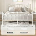 thumbnail image 4 of 4 EVER WINNER Twin Size Metal Platform Bed Frame with Heart-Shaped Decorative Headboard and Footboard, 12.2" Under bed Storage Space, White, 4 of 7