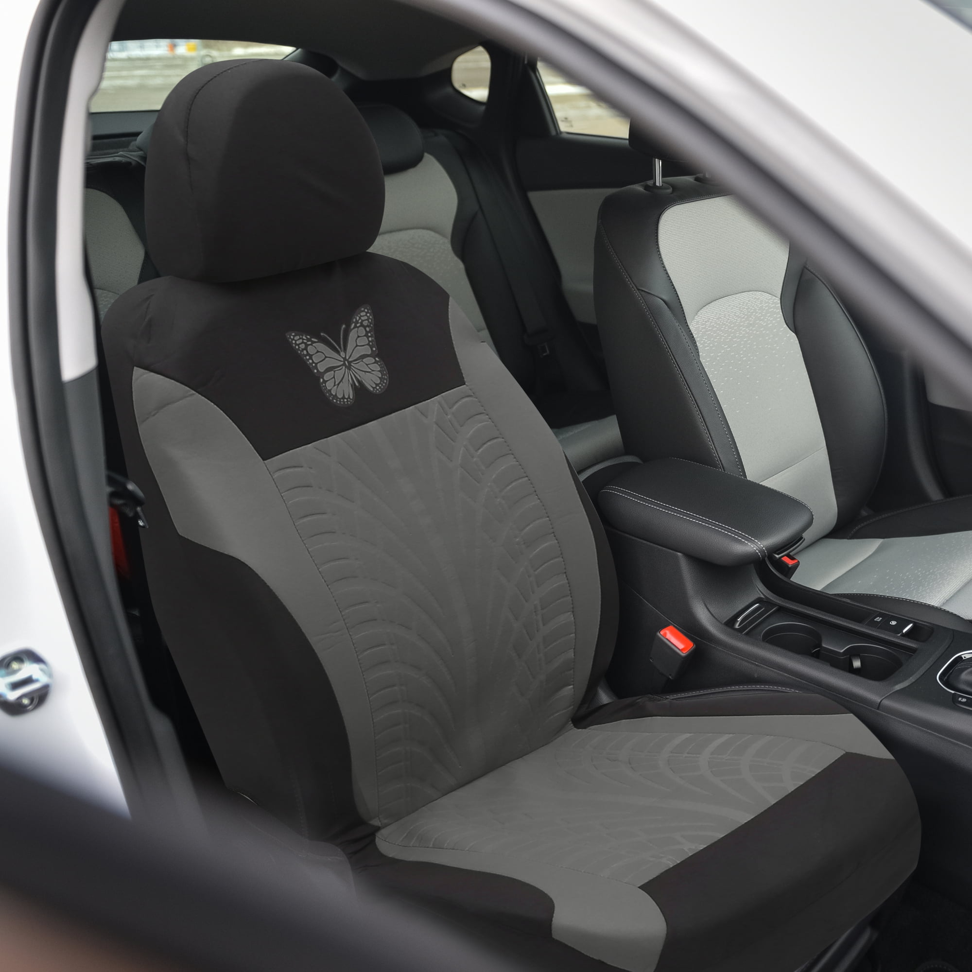 Unique Bargains 9Pcs Universal Washable Breathable Car Seat Covers Kit Gray