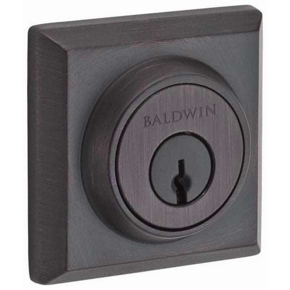 Baldwin Reserve Dctsd112 Double Cylinder Traditional Square Deadbolt Venetian Bronze Finish
