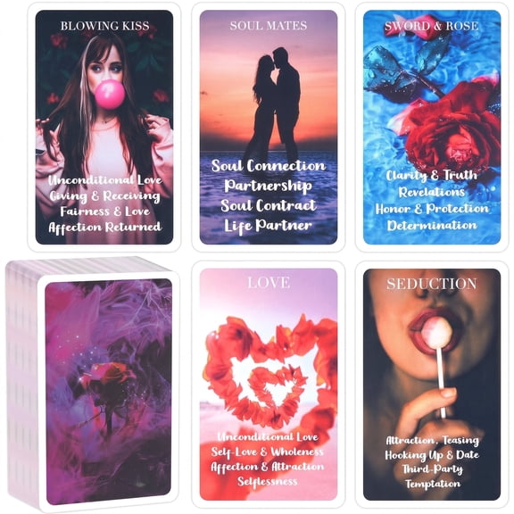 Love Oracle Cards for Beginners with Meanings on Them 53 PCS Loving Tarot Deck with Messages on Cards Providing Guidance on Life and Love Inquiries