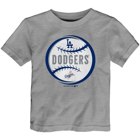Mlb Circle - Toddler Heathered Gray Los Angeles Dodgers Circle Logo T-Shirt