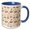 Blue/White, variant on 3drose, Easter Bunny in a Nest, Painted Egg, Plants, Wonderful Pattern Gift, 11oz Two-tone Black Mug