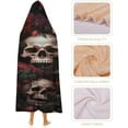 thumbnail image 4 of Hooded Blanket Skull and Rose Wearable Blanket Cape Halloween Blanket Soft Fleece Throw Blanket with Hood for Womens, 4 of 6