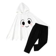thumbnail image 4 of Gunia Kids White Ghost Poncho Hooded Cape Cloak Pants Cosplay Halloween Role Play Dress-Up Outfits For Boy Girl Stage Performance Holiday Party Wear,White, 4 of 4