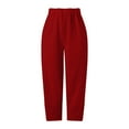 thumbnail image 4 of Lmnyox Wide Leg Capris for Women Elastic High Waist Crop Pants with Pocket Summer Lightweight Lounge Pants, 4 of 5