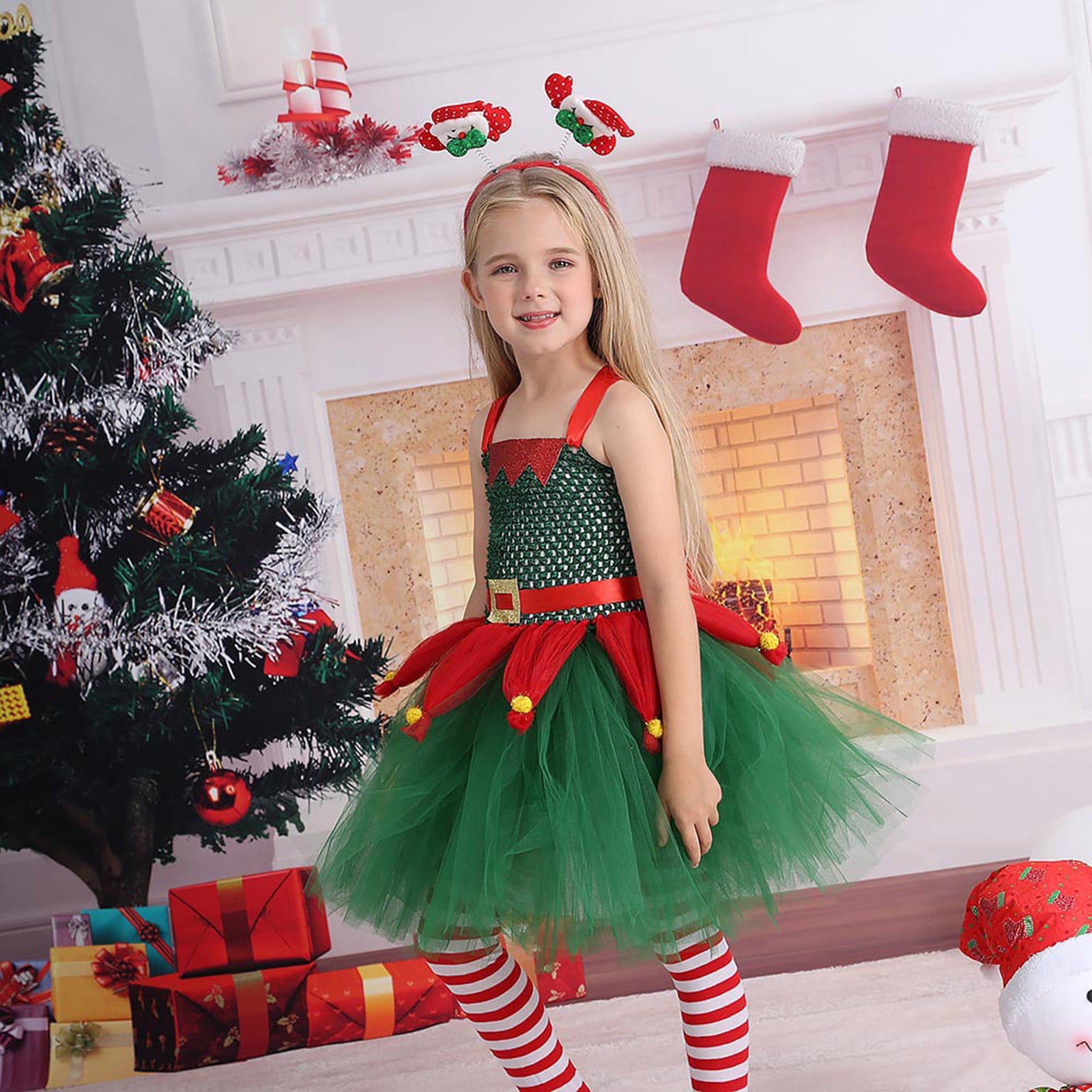 Girl dressed as santa best sale