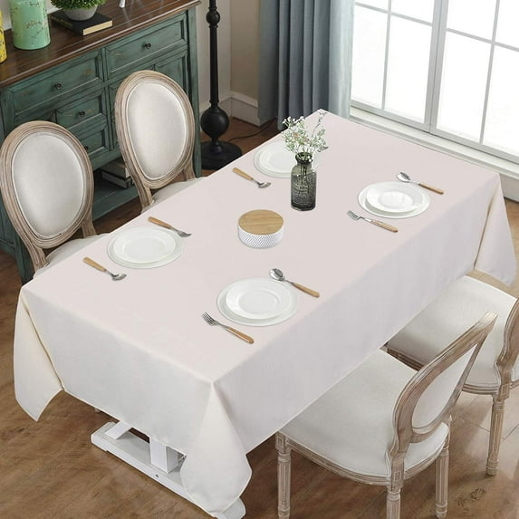 Square Tablecloth Waterproof Fabric Small Table Cloth 52 x 52 Inch Ivory